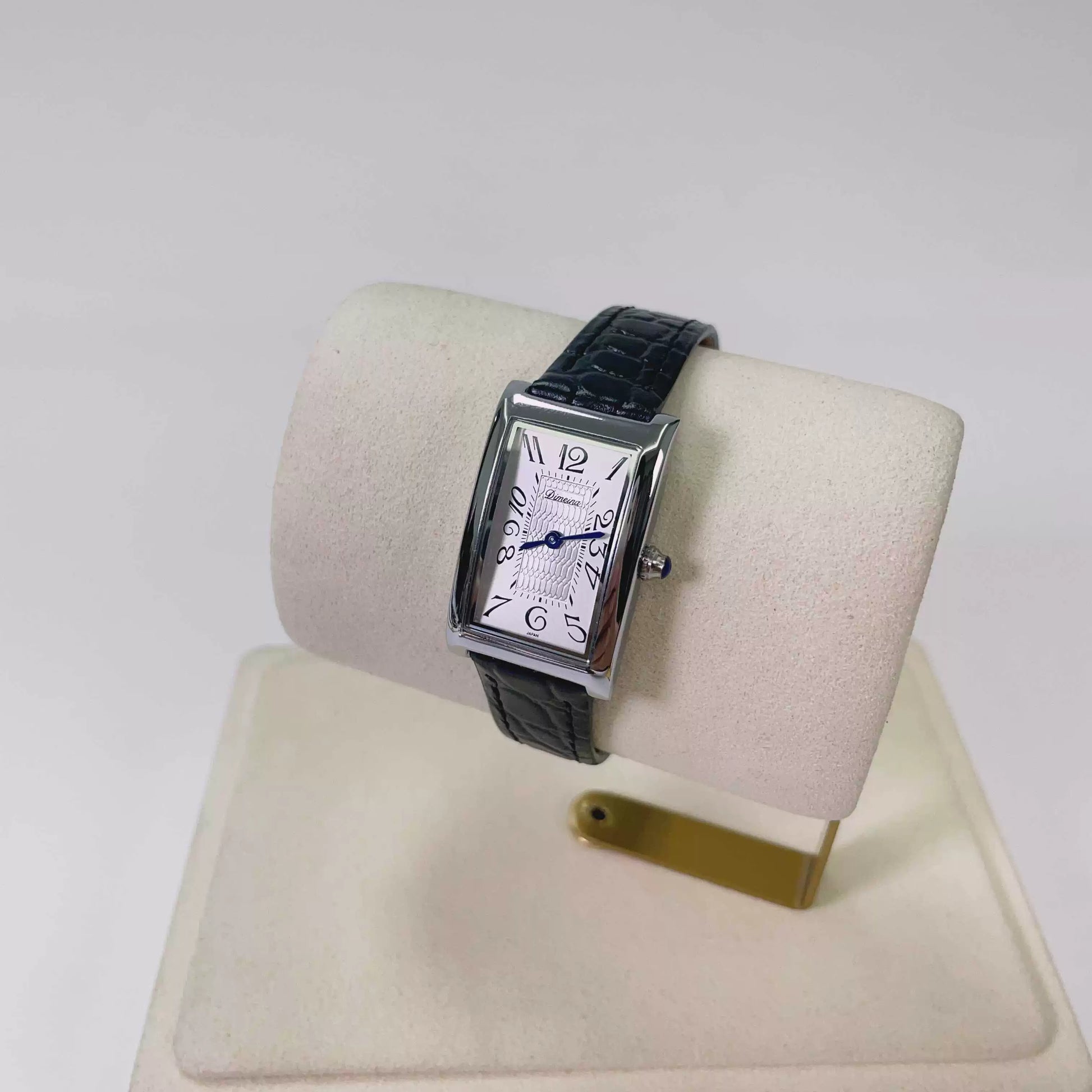 Aryah Square Dial Watch - Silver Black Strap