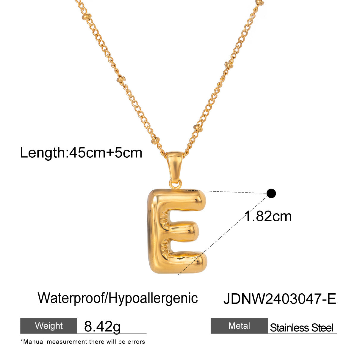 Rayana Initial Letter Necklace - E [PFZ9GMMN]