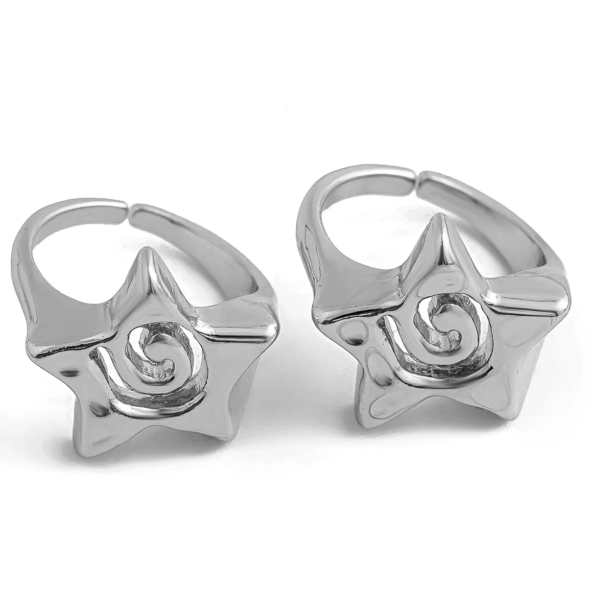 Sehaj Celestial Ring Set - Spiral & Spiral Silver