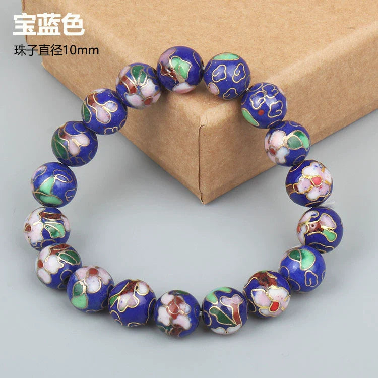 Charlie CloisonnŽ Beaded Bracelet - Royal Blue - 10mm Bead