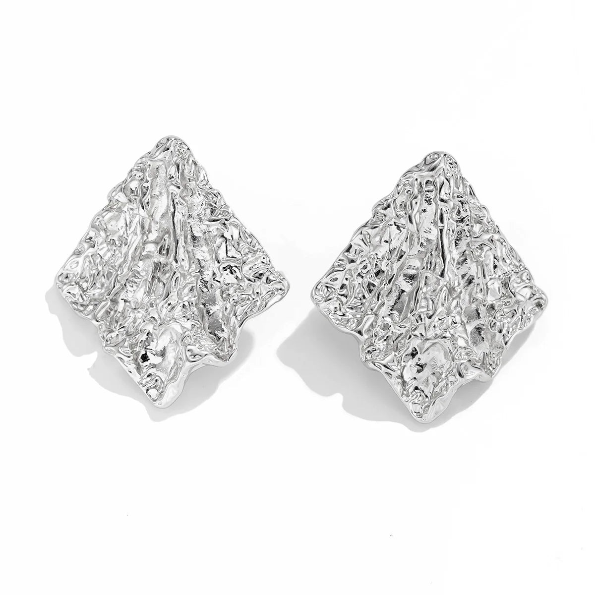 Julieta Sculptural Pleated Earrings - Silver
