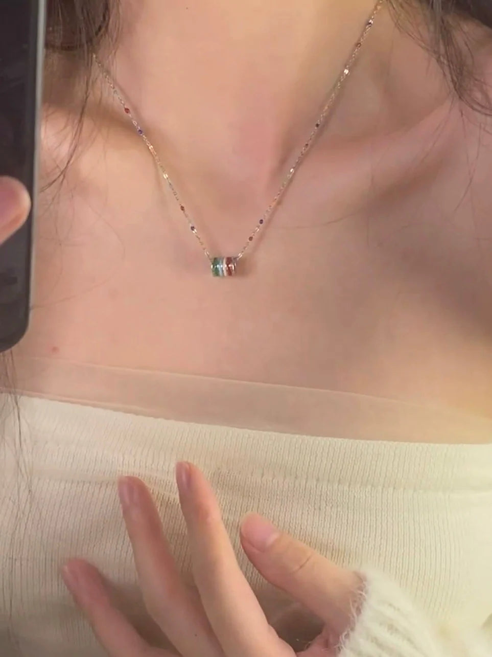 Yuleimy Dopamine Bloom Layered Necklace - Slim Waist Necklace