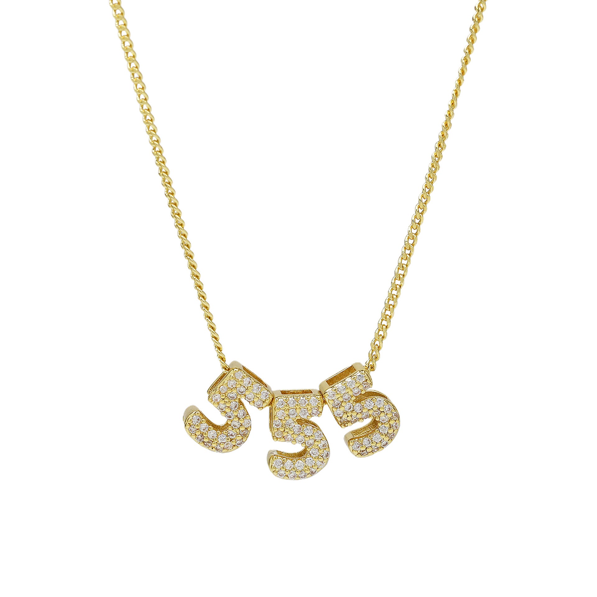 Christie Angel Number Pendant Necklace - 555 Gold [J85ANPLP]