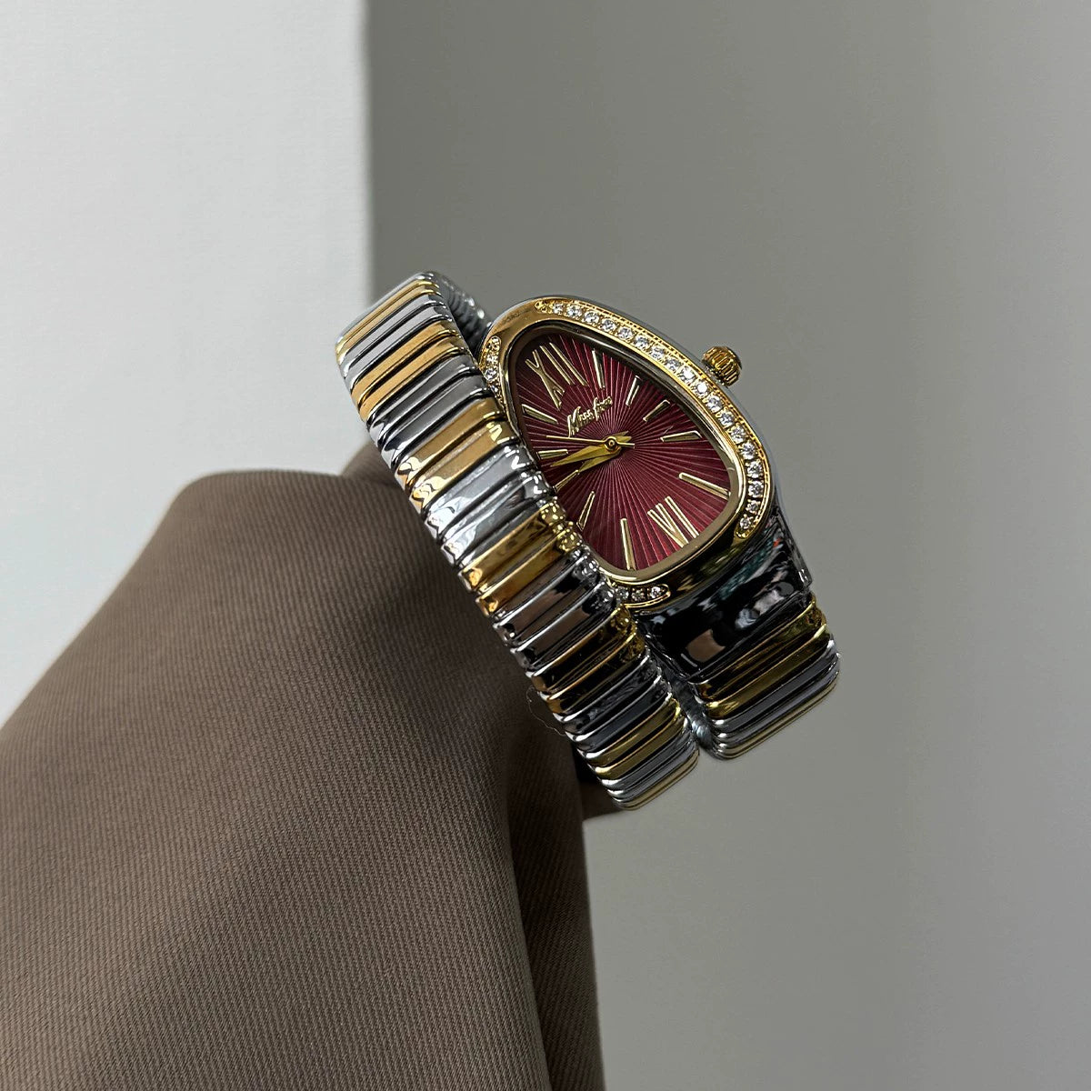 Ciera Serpentine Crystal Watch - Red