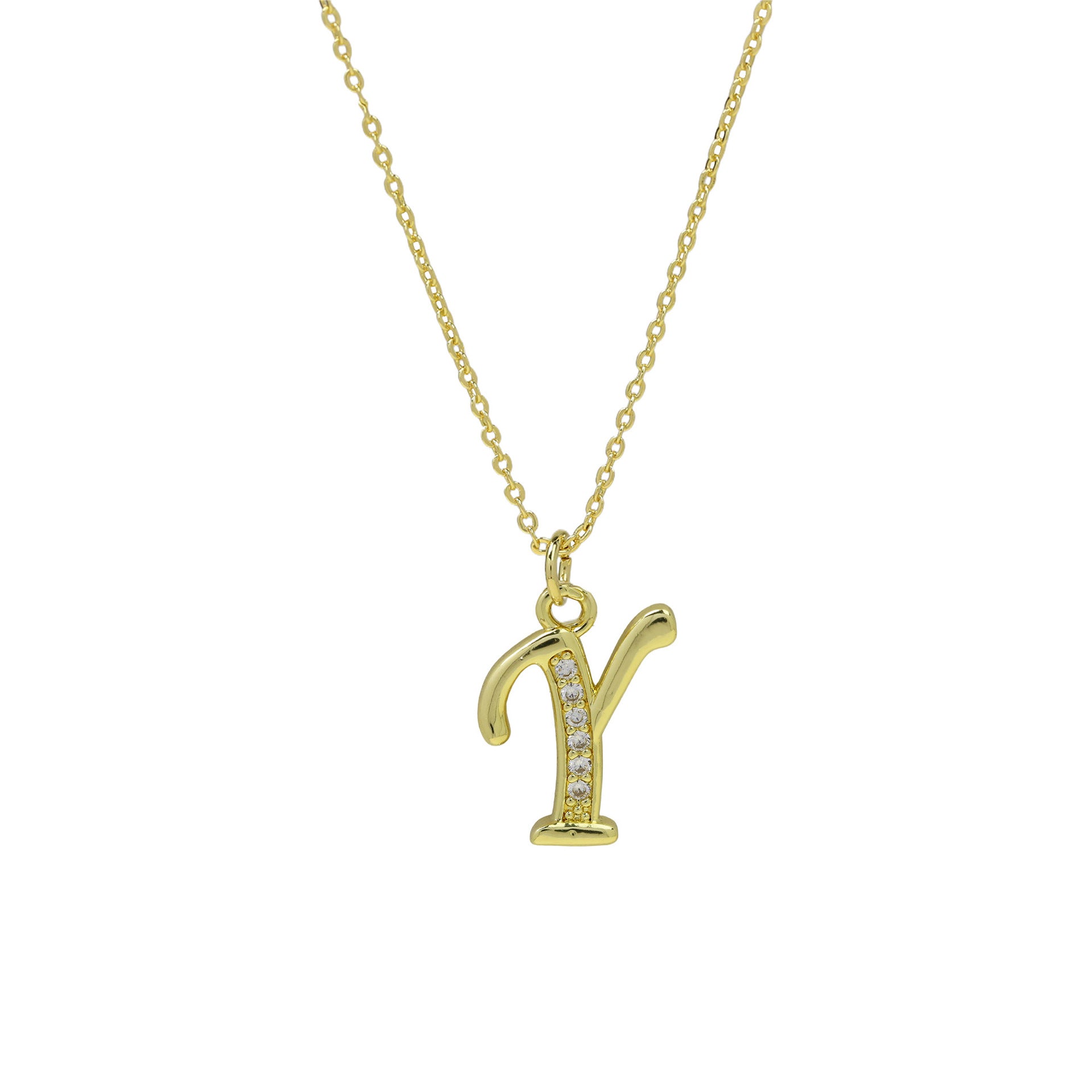 Winifred Delicate Alphabet Necklace - Letter Y [Z0EET1FE]