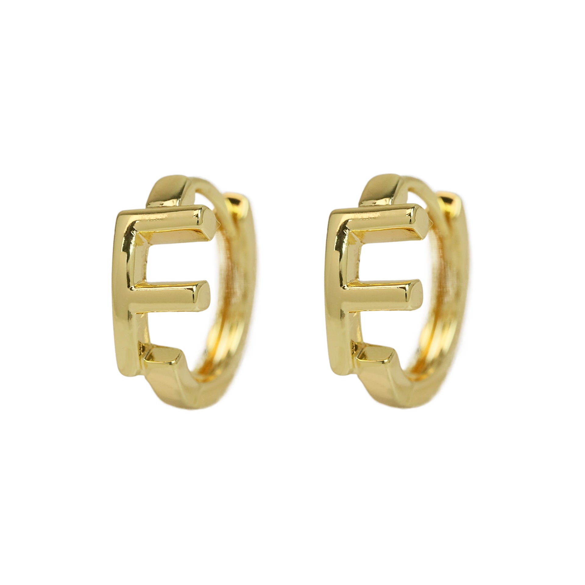 Haylee Gold Letter Stud Earrings - F [1LCV6D72]
