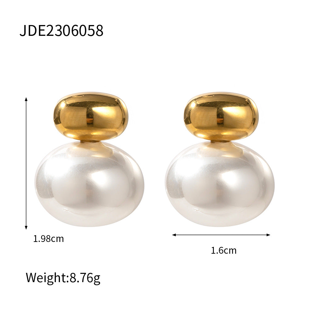 Cruz Pearl Stainless Steel Jewelry - JDE2306058 [ZW07NU8Z]