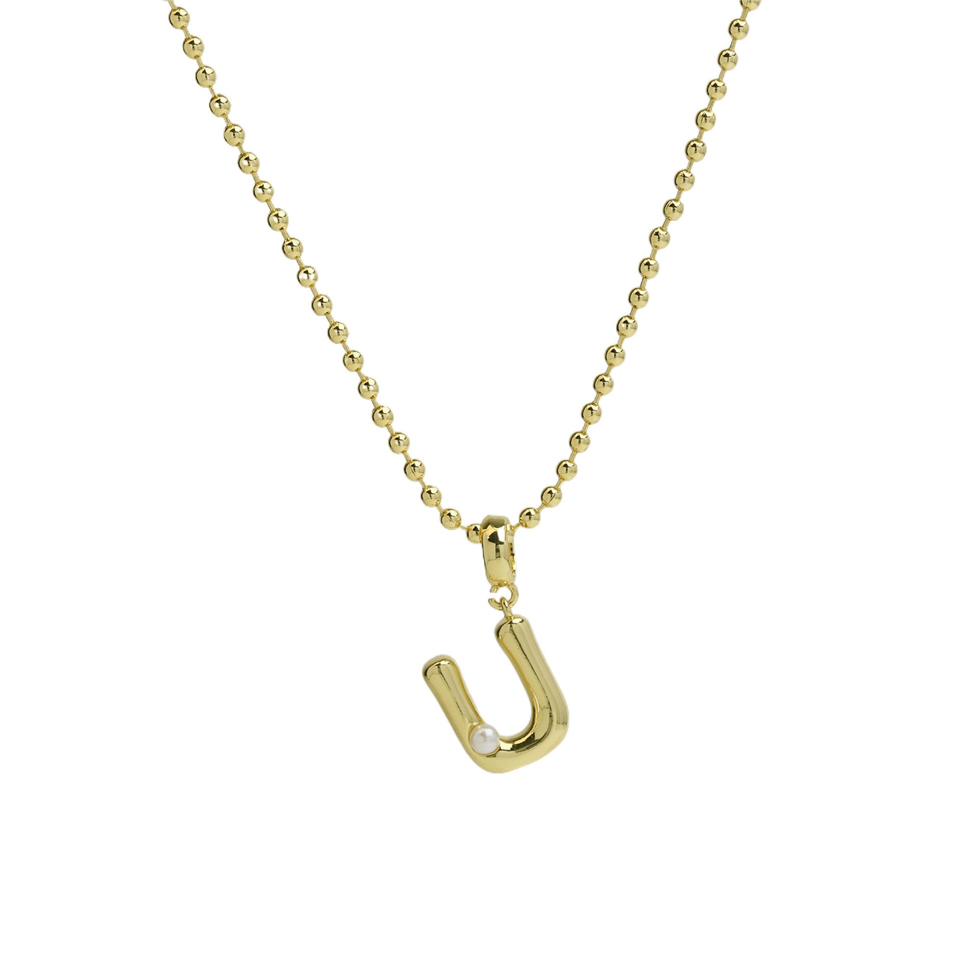 Savvy Bubble Initial Necklace - Letter U [E5T92KFL]