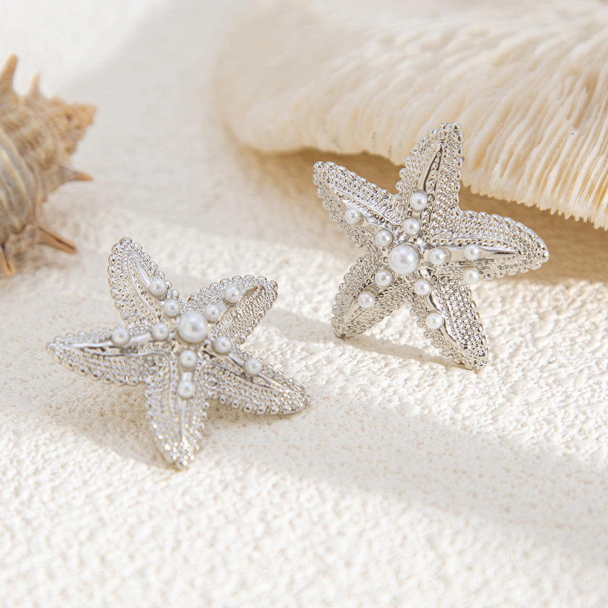 Ariana Starfish Drop Earrings - Silver [OVKDS1DC]
