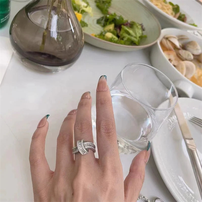 Teighan Zircon Knot Ring - One Size Open