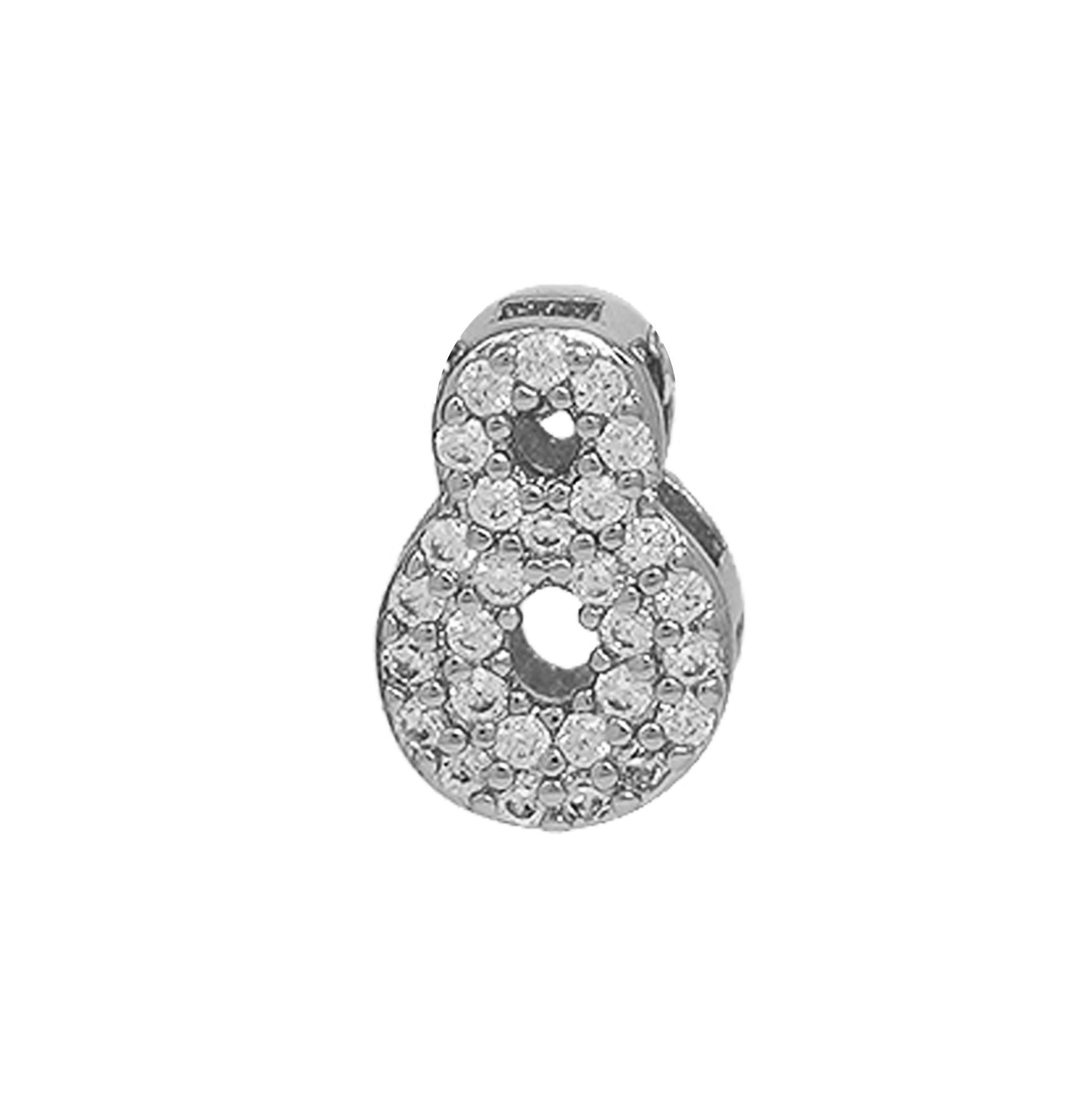 Adira Number Charm Necklace - Silver Number 8 [DI24HB2O]