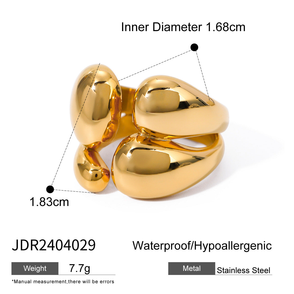 Elisheva Sculptural Steel Ring - Design JDR2404029 [4G8KP87K]