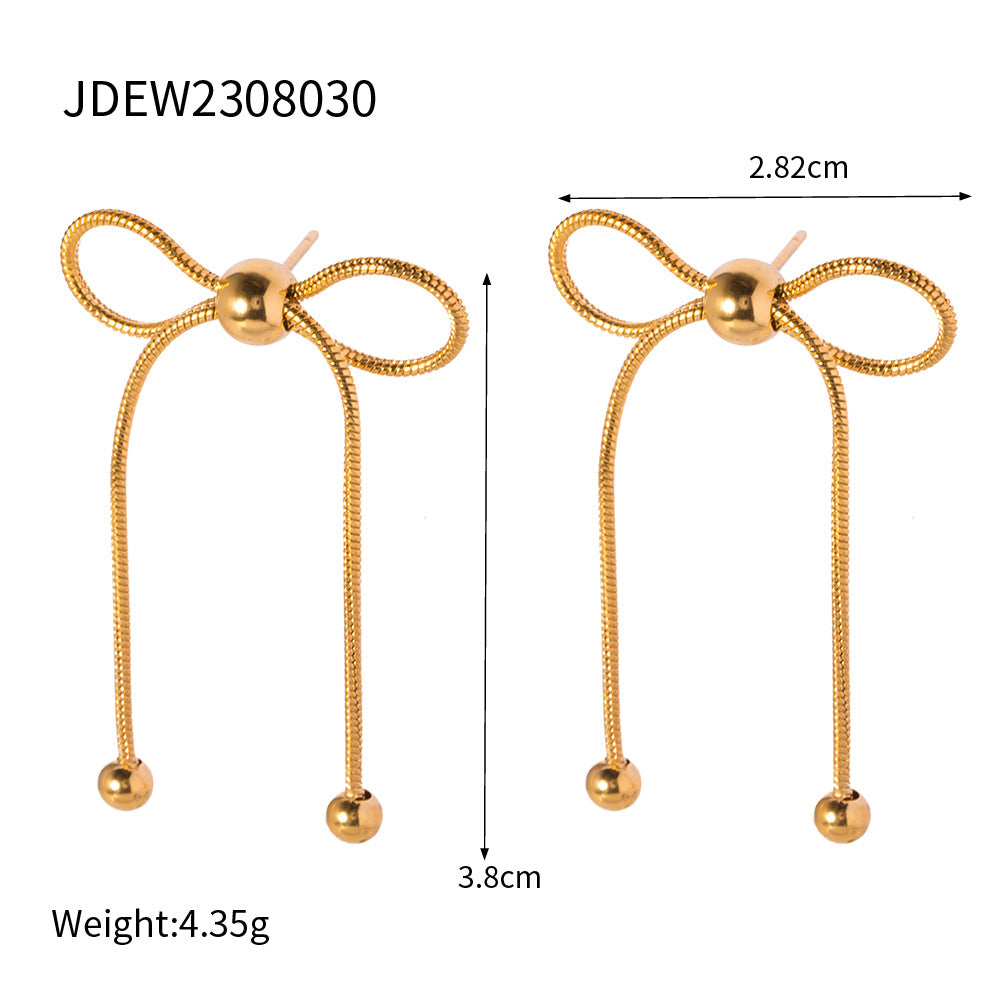 Naisha Dainty Bowknot Hoops - JDEW2308030 [KLQE8XPP]