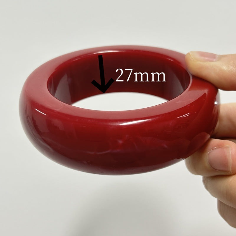 Ashton Sculptural Resin Bracelet - Red Thick Round [I46XNKDZ]