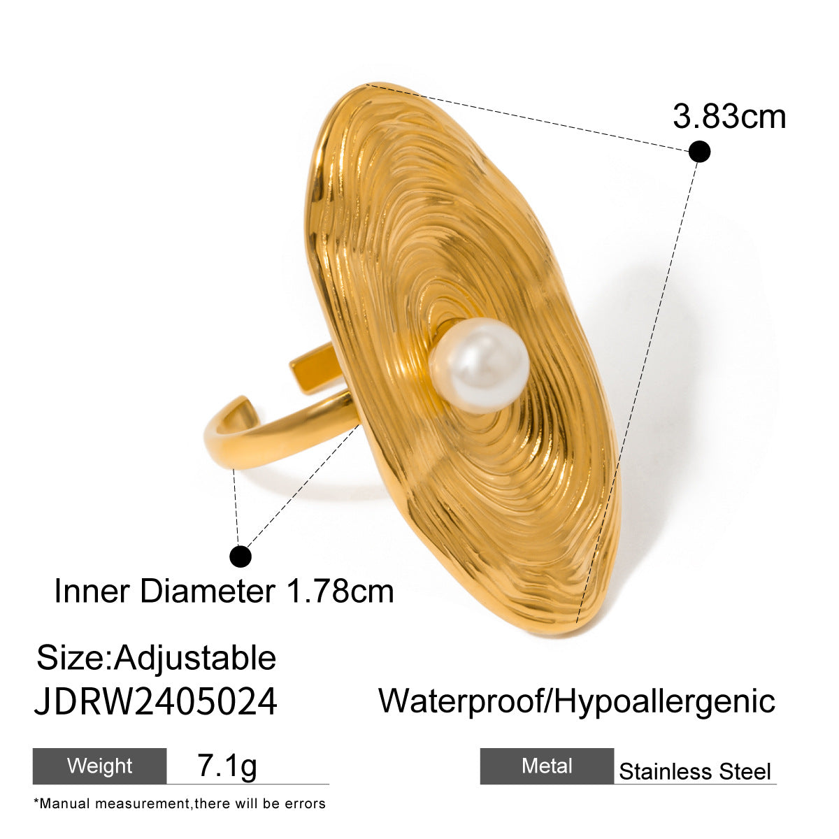 Zamari Pearl Gold Statement Ring - JDRW2405024 [B9FJQDHC]