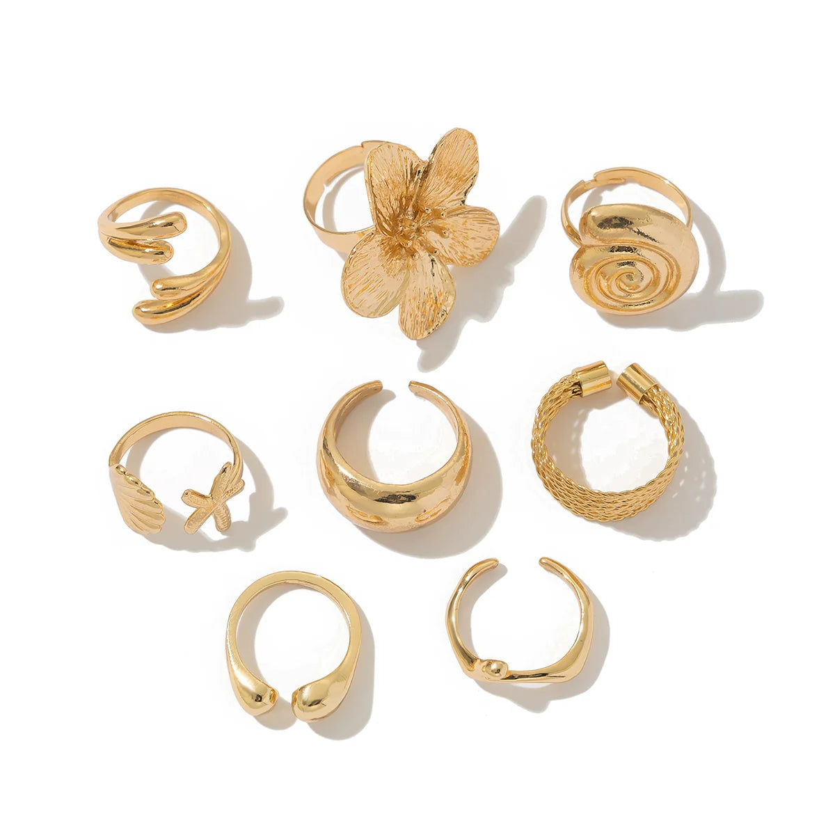 Lahna Ocean-Inspired Ring Set - Gold