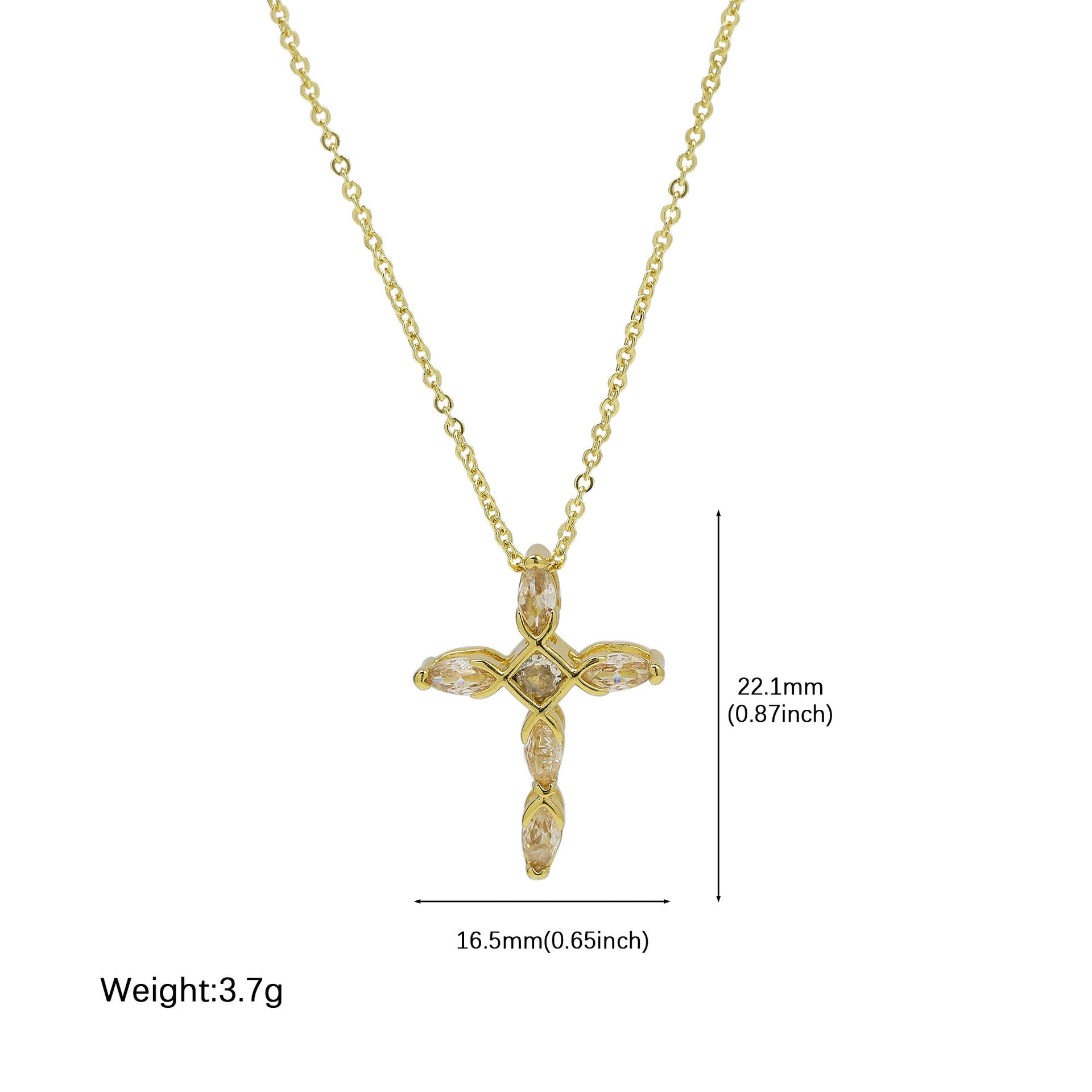 Kamryn Zircon Detachable Cross Necklace - Necklace 1 [LMIMO386]