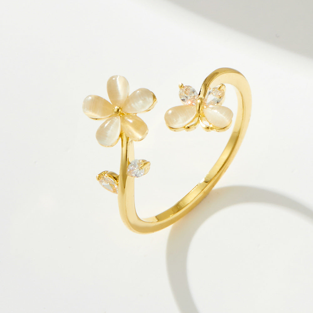 Sade Floral Cat Eye Ring - R12933T019 [SJHT3RTP]