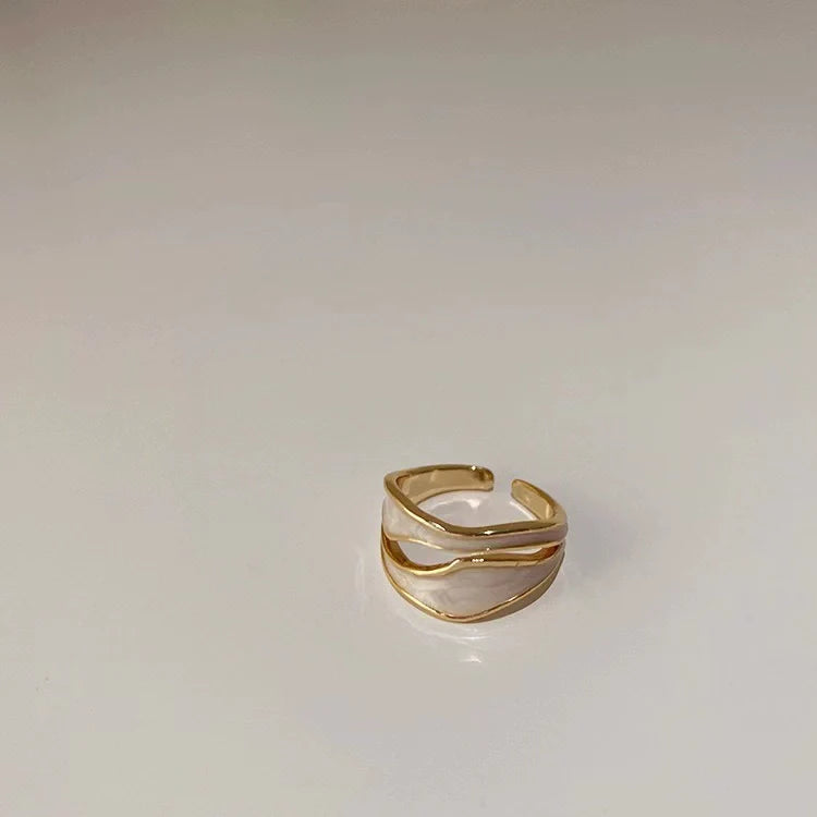 Lilliana Irregular Enamel Ring - White