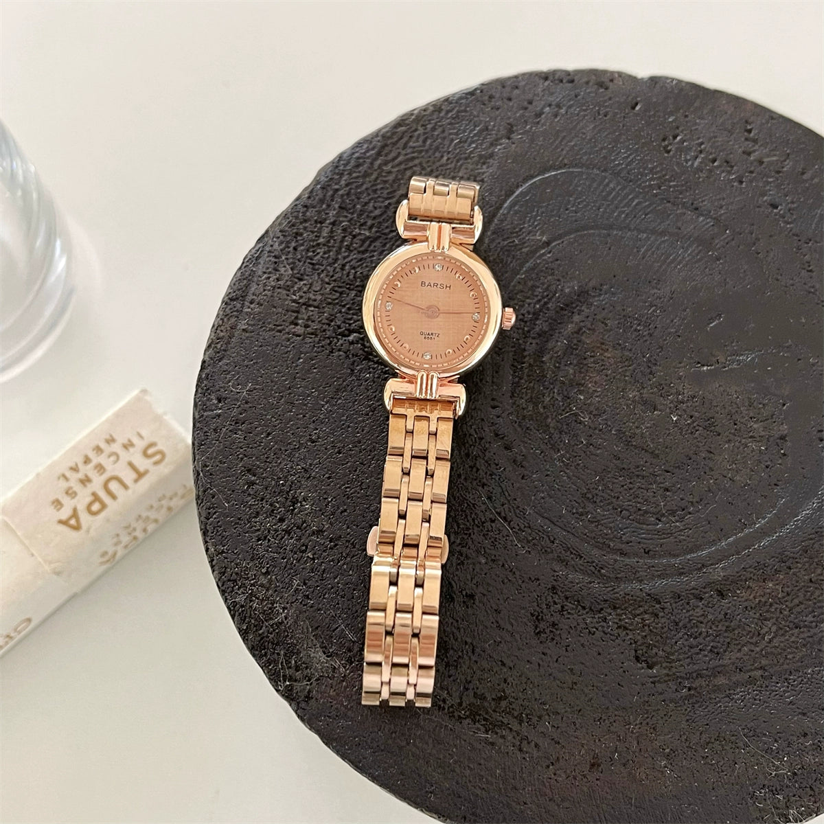 Jameson Vintage Mesh Watch - Rose Gold Apricot Face [Q3QNPYLV]