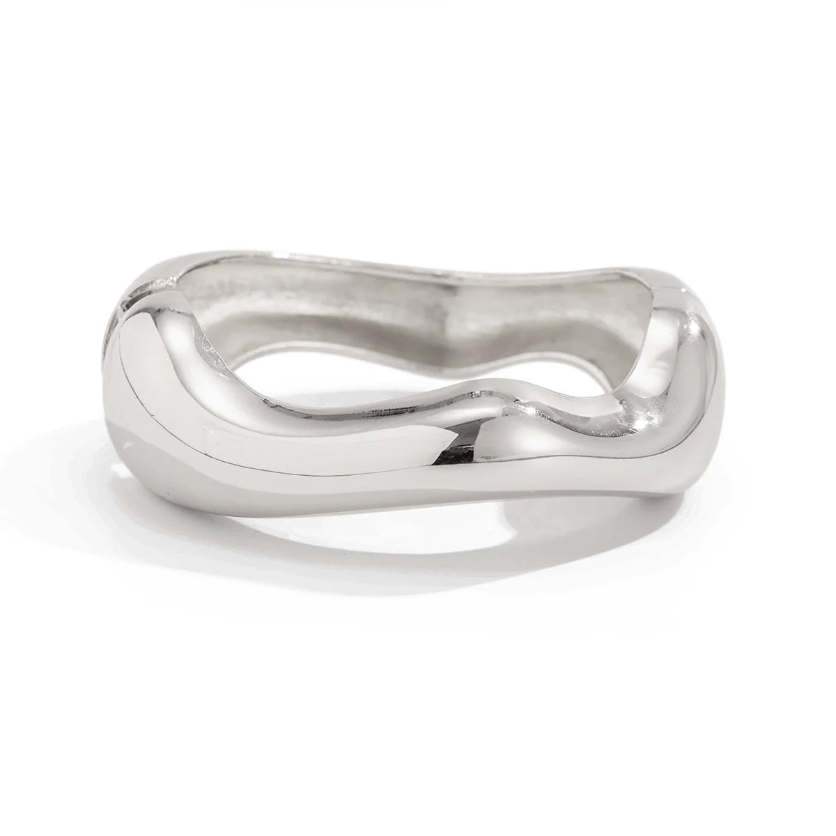 Irie Wavy Waterdrop Cuff - Irregular Wave Silver