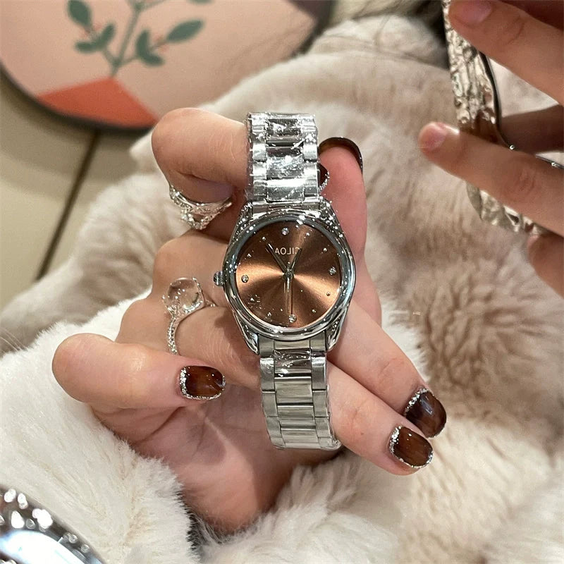 Emanuela Elegant Quartz Watch - Coffee