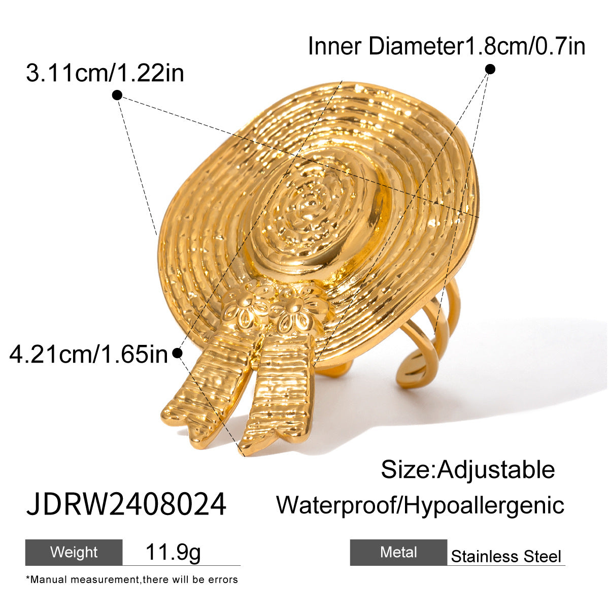 Arlynn Natural Stone Steel Ring - JDRW2408024 [0031DSA6]