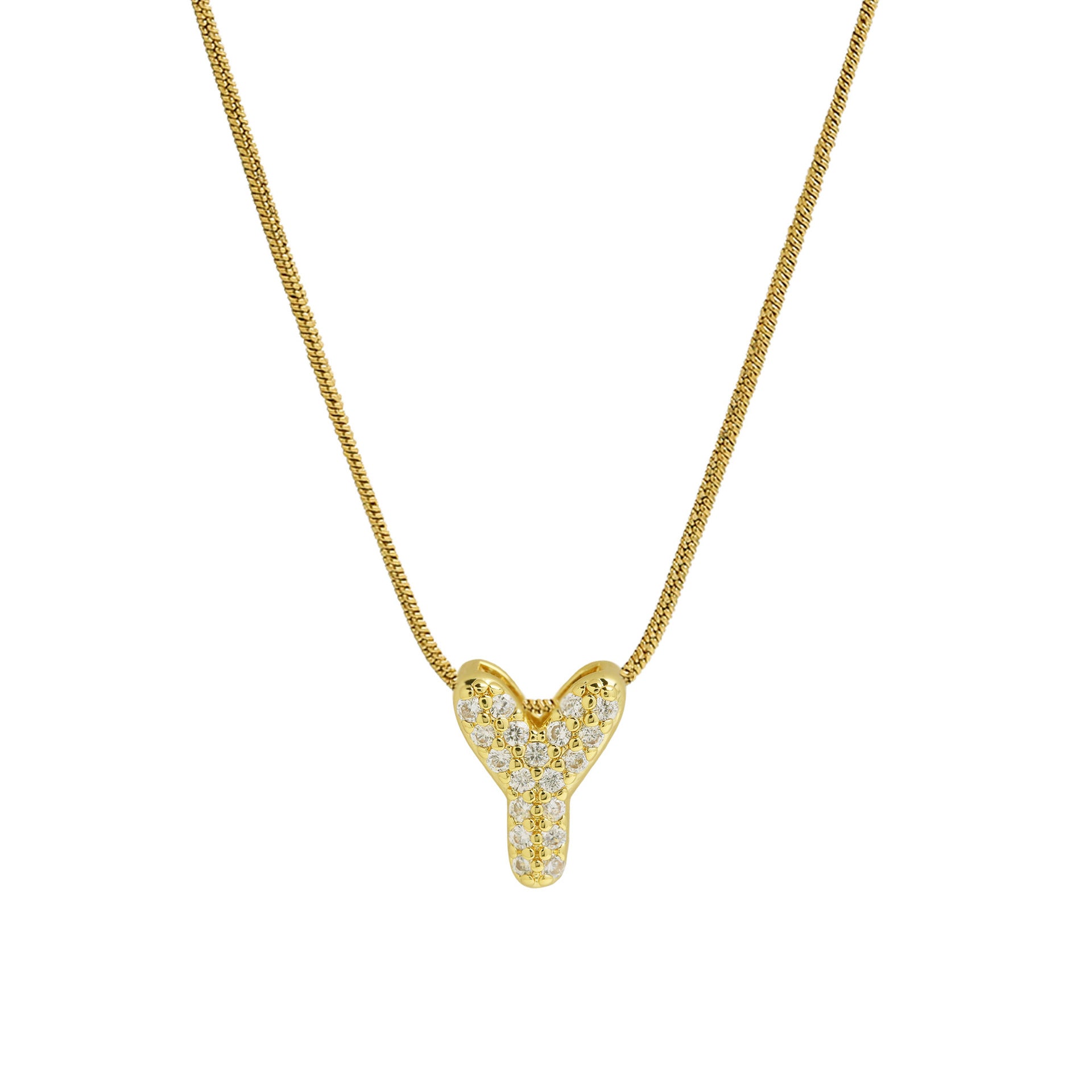 Deborah Initial Snake Necklace - Gold-tone Y Initial [ZRYFV0UM]