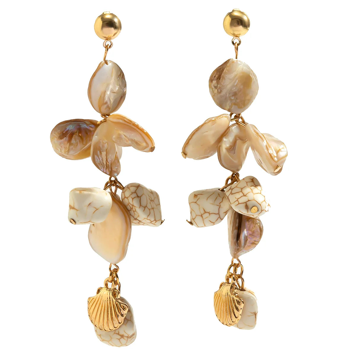 Kelsea Turquoise Shell Earrings - White