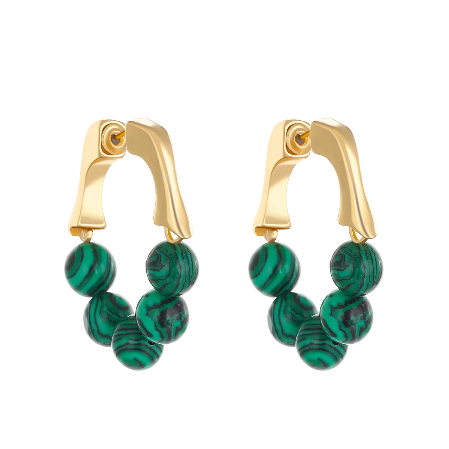 Avianah Classic Bead Earrings - KC Gold/Green