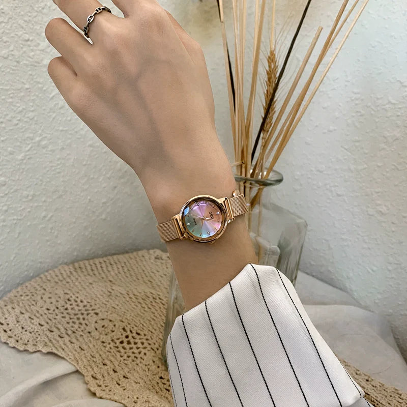 Zelena Elegant Compact Watch - Fantasy Color
