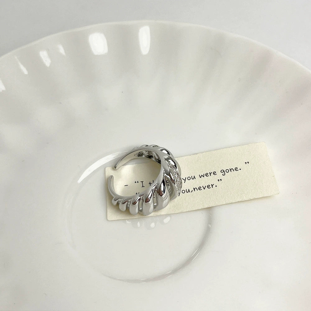 Alexandra Threaded Open Ring - Silver Tone [X1403K5Z]