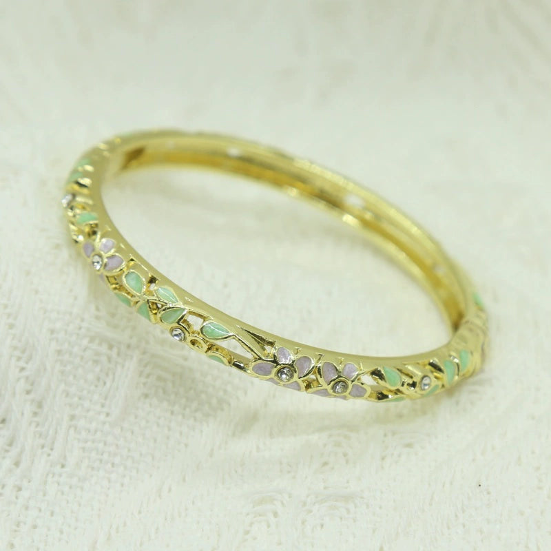 Adrianna Cloisonné Enamel Bracelet - Purple Green [8L7R48LT]