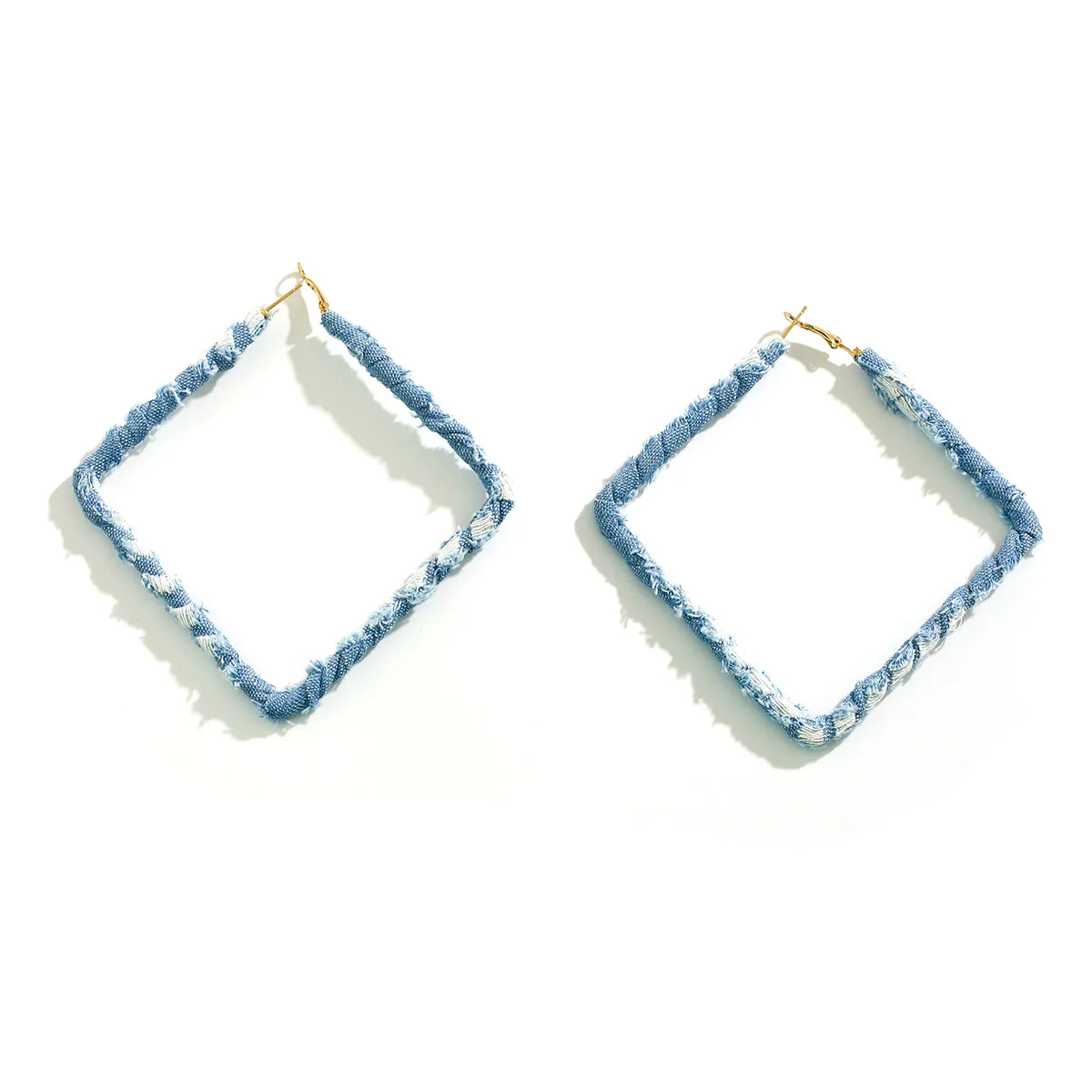 Johnnie Denim Geometric Earrings - Square Large