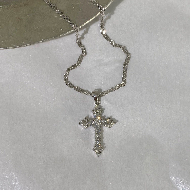 Landrie Sparkling Zirconia Cross Necklace - Zircon Cross Necklace