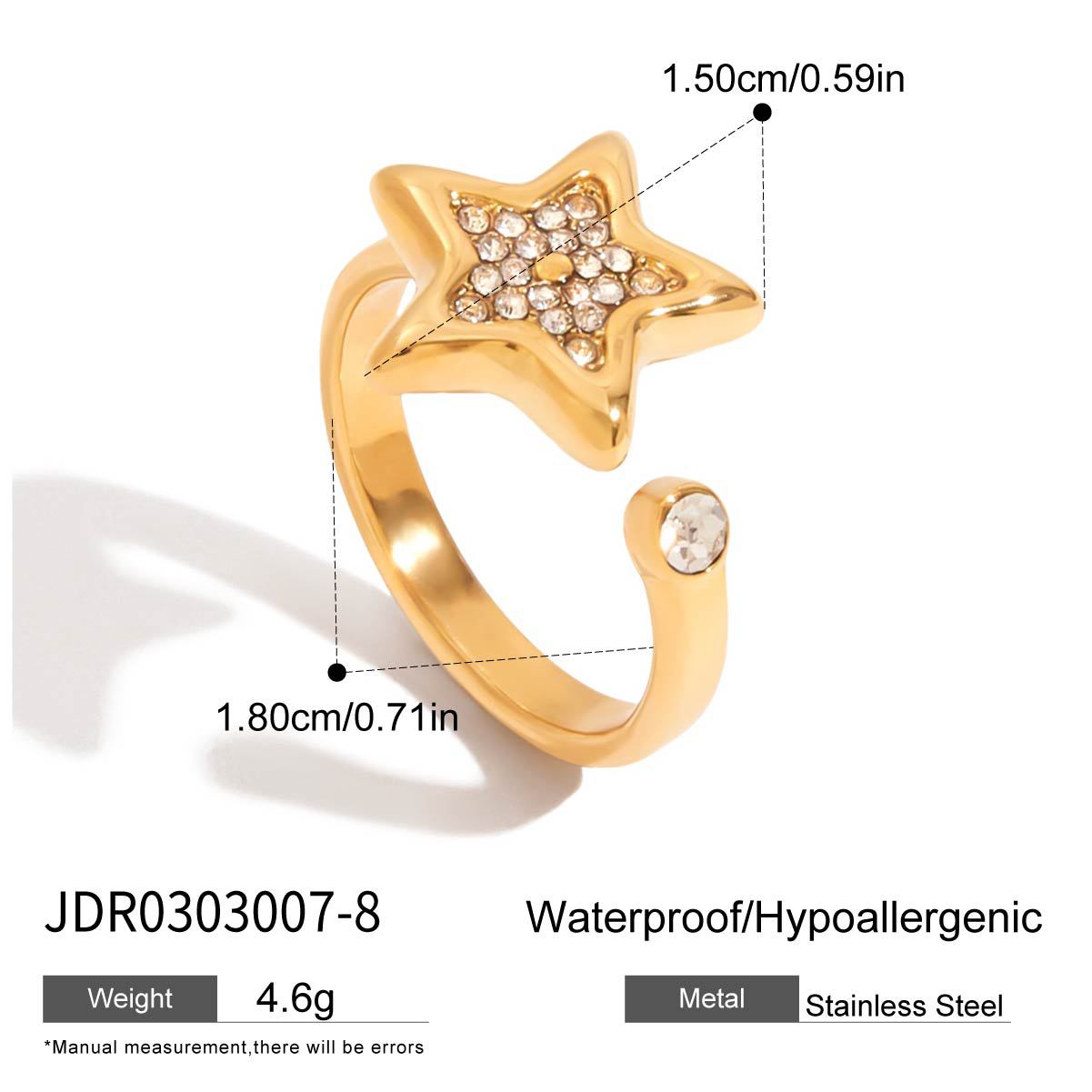 Willamina Starburst Stacking Ring - JDR0303007-8 [LKZF6RHS]