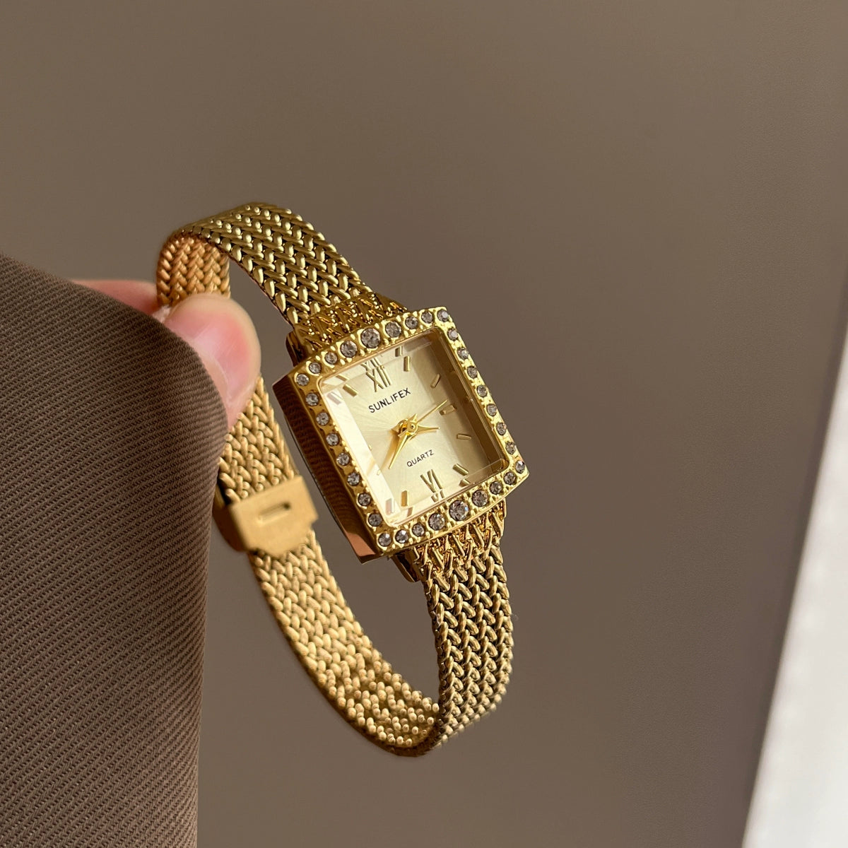 Zaniah Square Pearl Watch - Gold Band Gold Face [9O9WRIO6]