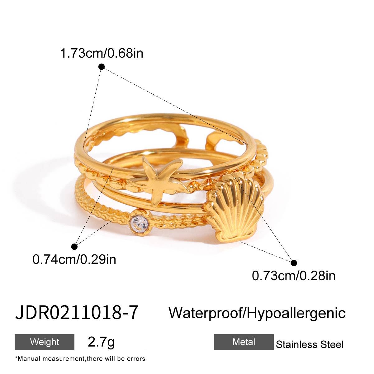 Manal Geometric Stackable Rings - JDR0211018-7 [1IHC0YGO]