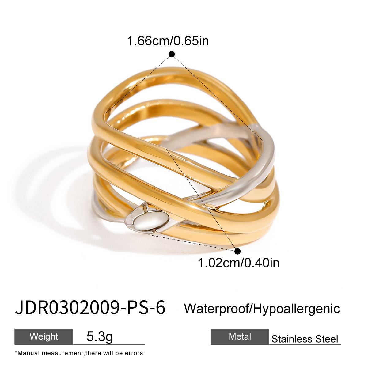 Wisdom Modern Geometric Ring - JDR0302009-PS-6 [DAGL0FOU]