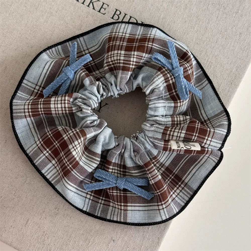 Leandra Plaid Bow Accessories - Light Bow Hair Tie [RAFSRR8I]