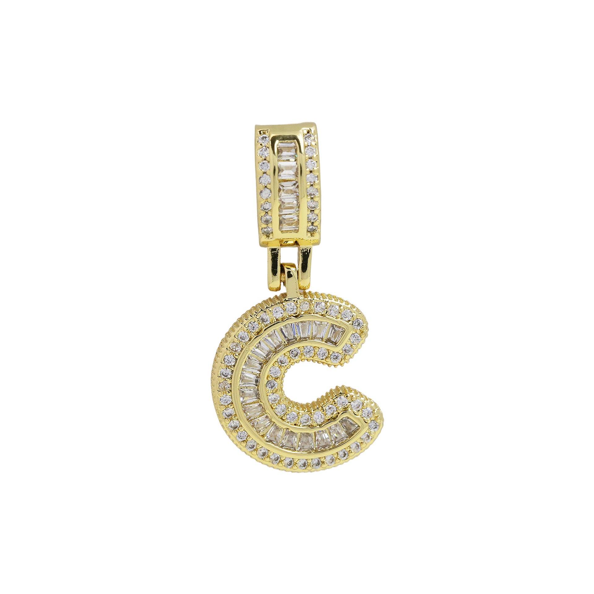 Maida Gold Letter Pendant Necklace - Gold Pendant C [90FPZ8VG]