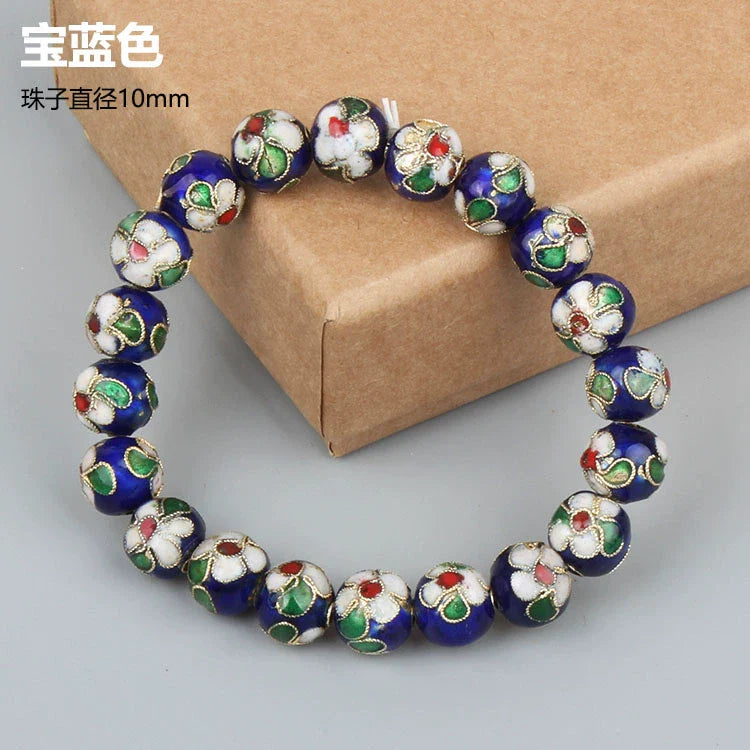 Azuri Enamel Filigree Bracelet - Sapphire Blue 1cm (20 beads)