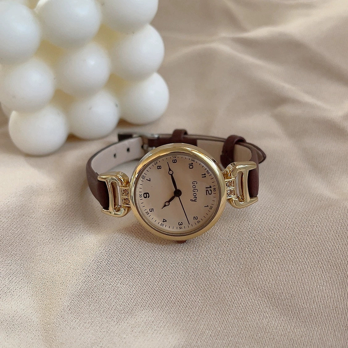 Tiffany Minimalist Quartz Watch - Coffee Strap A [CRTS4JHW]