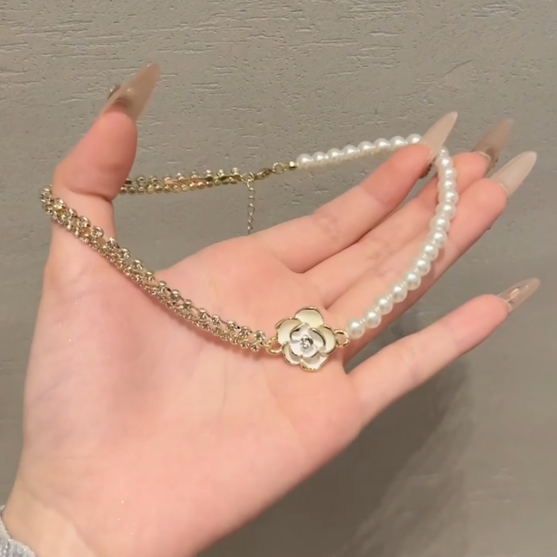 Nayah Camellia Pearl Necklace - Camellia