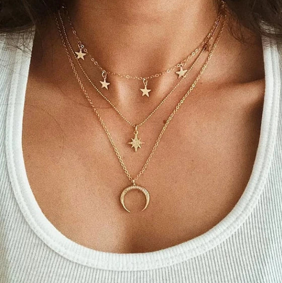 Solei Celestial Layered Necklace - Style 3 [LIYSAZEA]