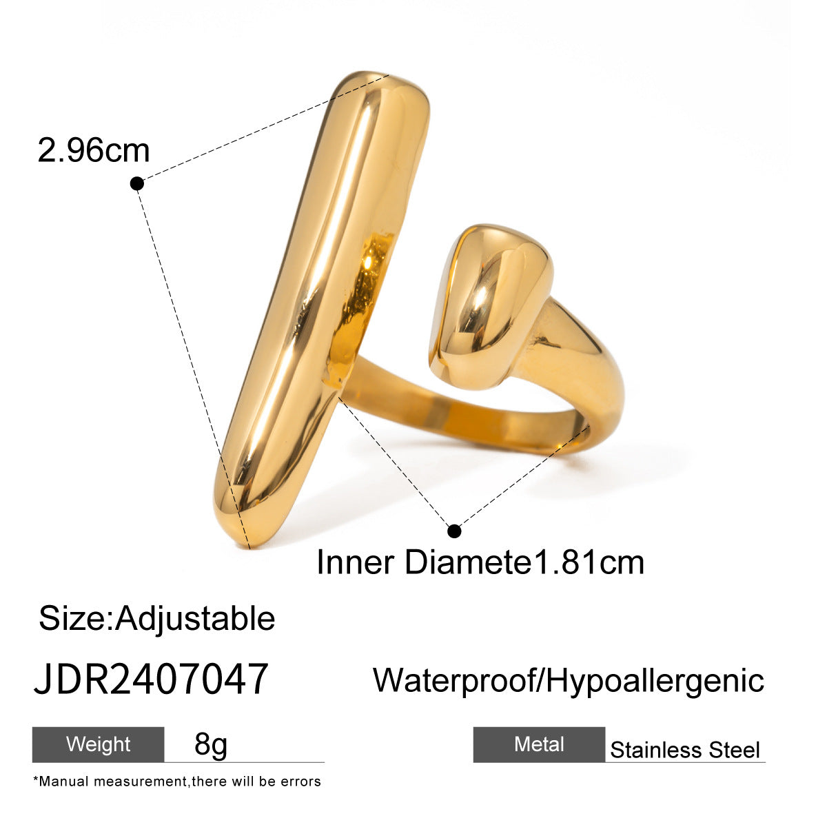 Caterina Chunky Geometric Ring - JDR2407047 [P7LWDVBT]