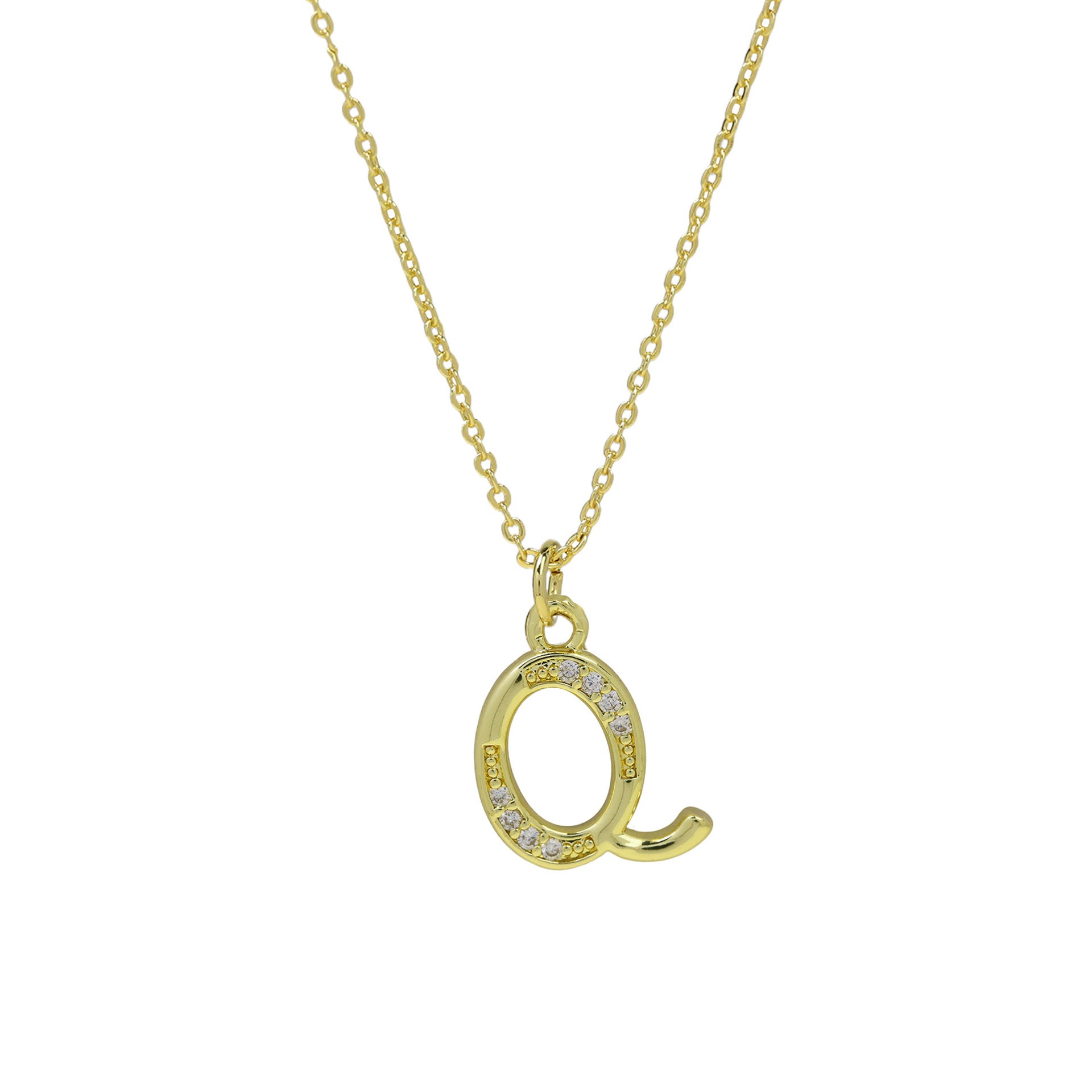 Winifred Delicate Alphabet Necklace - Letter Q [G38YPYTP]