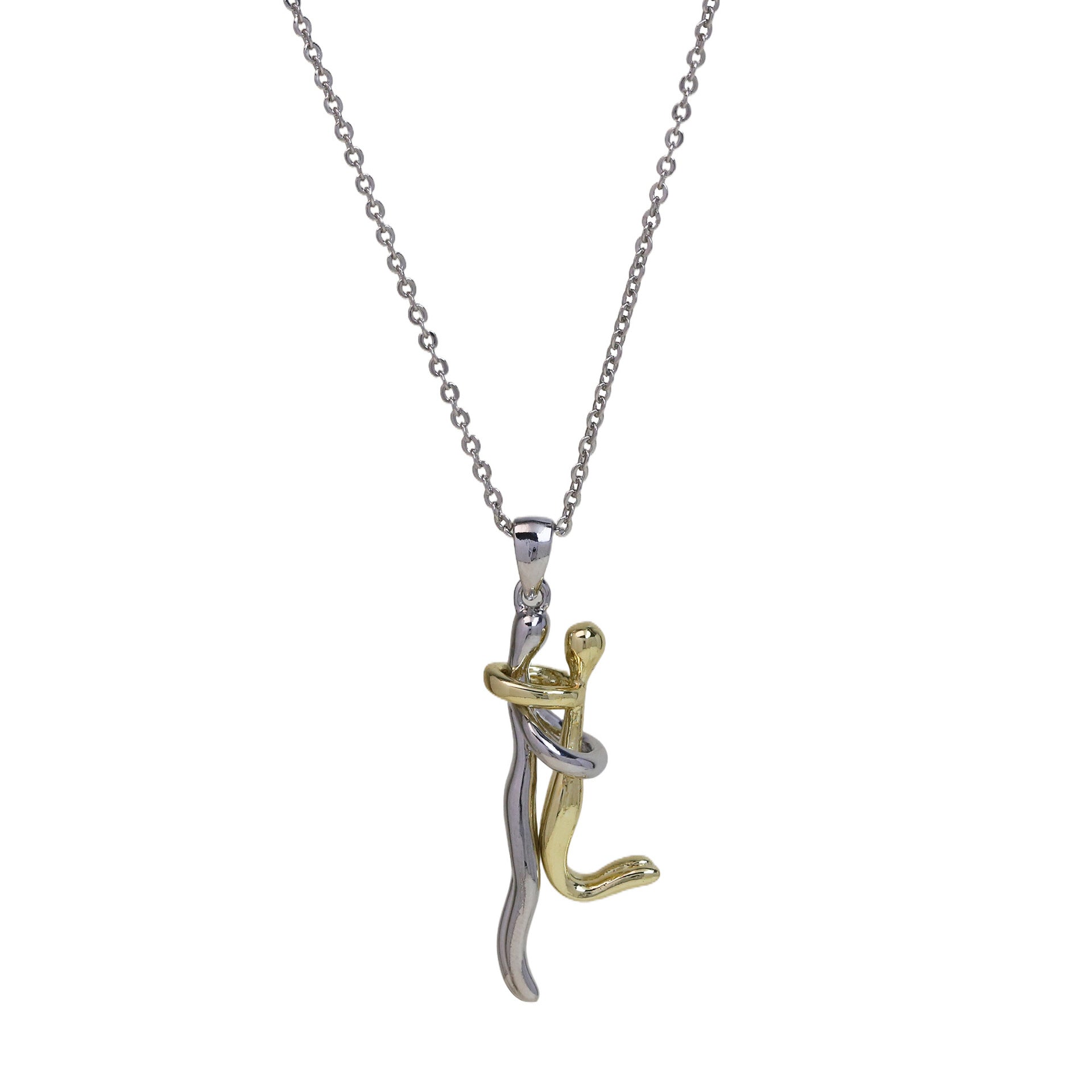 Ireland Embrace Heart Necklace - B Model Silver and Gold [AVOGVBOW]