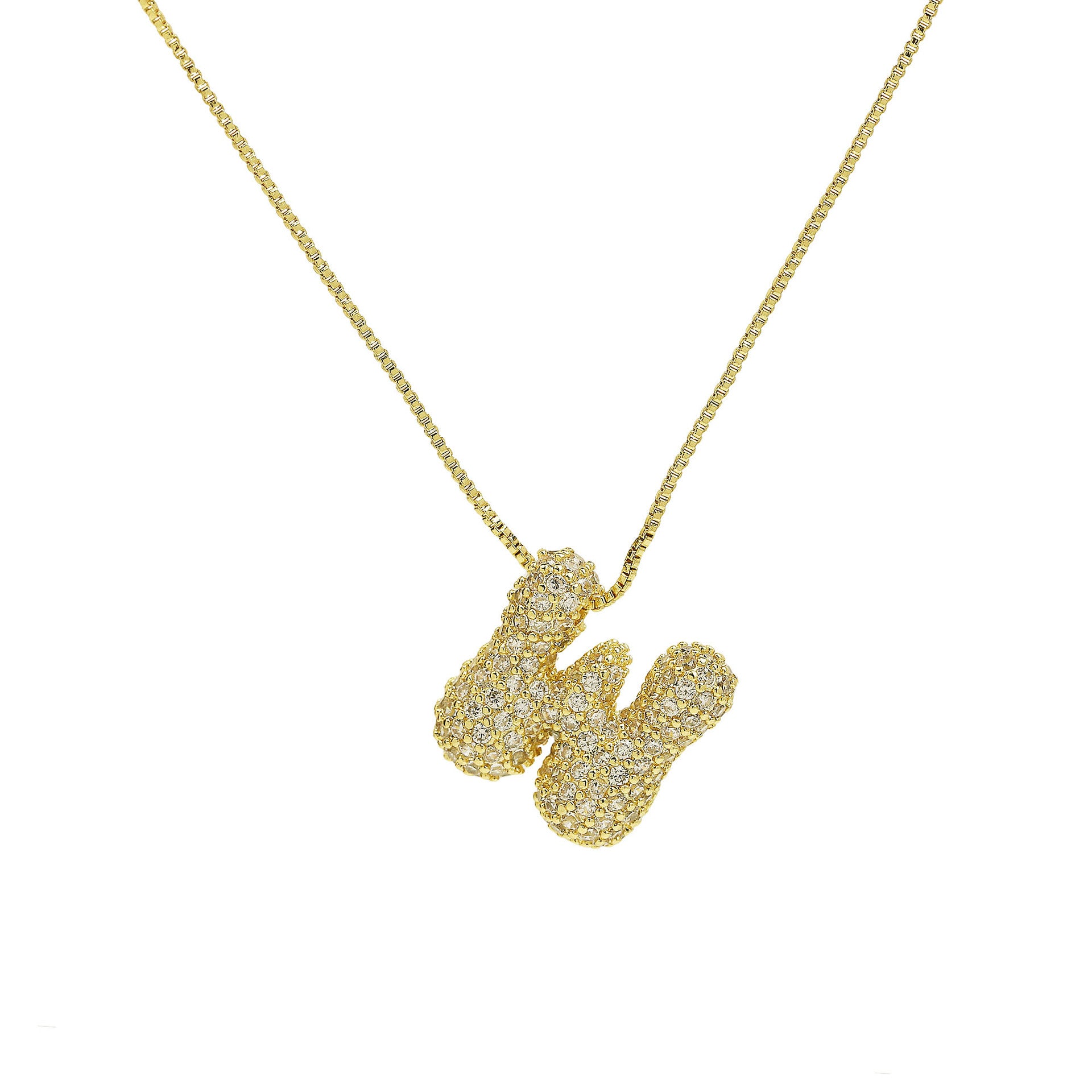 Francis Bubble Initial Necklace - Gold Necklace W [S9QZTI3V]