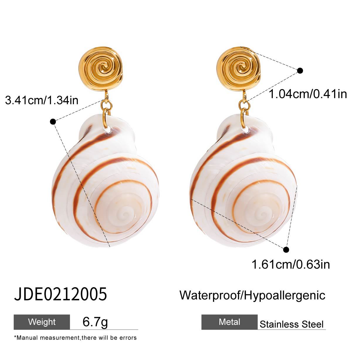 Kyla Conch Stud Earrings - JDE0212005 [Y4WJ7NTW]